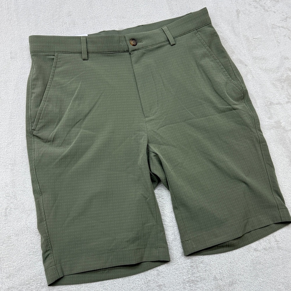 Greg Norman Stretch Short Mens 30 Green 4-Way Stretch Golf Performance 9" Inseam